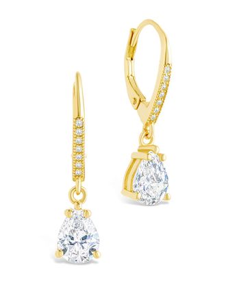 Sterling Forever Sterling Silver Angelica Pear Cut CZ French Clip Earrings