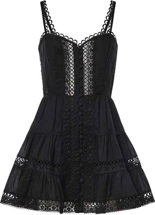 Charo Ruiz Ibiza Lenora Cotton Voile And Lace Mini Dress