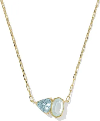 Kendra Scott Tatum Pendant Necklace in Gold Light Blue Mix at Nordstrom