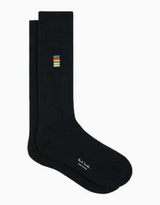 Paul Smith Mens Paul Smith Alfie Signature Embroidered Socks S1-26 79 BLACK - Size: 16/14.5/8/15/8.5/15.5/9/13/13.5/14/6.5/7/7.5/11.5/5/12/5.5/12.5/6/3.5/3/10