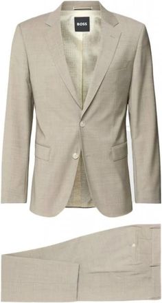 HUGO BOSS H-Huge-2Pcs-253 Pak - Heren - Business pakken - Beige - 3XL - Wol - Kostuums