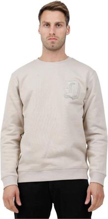 Dondup Felpa girocollo regular in cotone - Heren - Sweatshirts - Beige - L - Katoen - Hoodies & sweatvesten