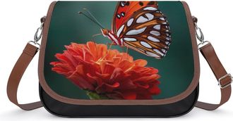 Generic Beautiful Butterfly on Flower Fashion Womens Crossbody Bags Novelty Handbag Shoulder Bag Purse