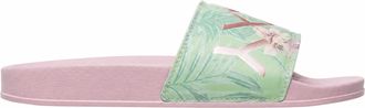 Roxy Slippy II-slippers met bloemenprint voor dames (Groen/roze)