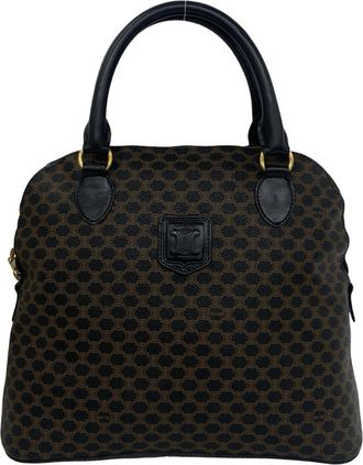 Celine Black Brown Leather Pvc Handbag Tote Bag (Pre-Owned)