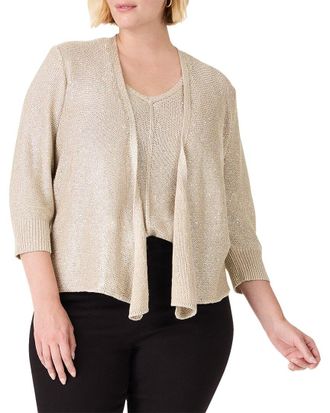 Nic+Zoe Nic+Zoe Plus Subtle Sparkle 4-Way Cardigan
