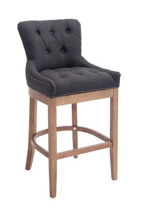 Clp Clp - Taburete Lakewood En Tela & Madera Clara Gris Oscuro