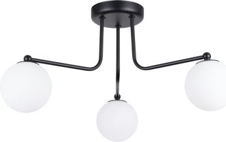 Sollux Lighting Lámpara de araña negro/blanco acero/vidrio alt. 62 cm