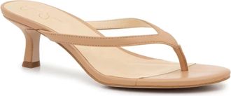 Jessica Simpson Womens Jessica Simpson Yuri Thong Beige Kitten Heel Slip On Sandal ZAP1597