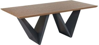 Beliani Tavolo da Pranzo Piano mdf Legno Scuro Gambe Metallo Nero 200 x 100 cm Sintra