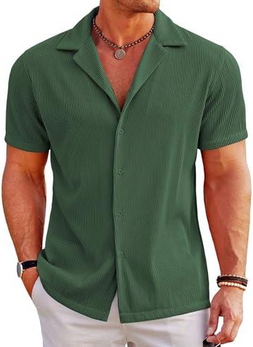 Danfiki Chemise Hawaïenne à Manches Courtes Pour Homme - Chemise D'été Décontractée Pour La Plage, Les Vacances, La Plage, Cocotier, XL