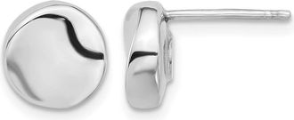 Diamond2Deal 14K White Gold Polished Circle Shape Stud Earrings