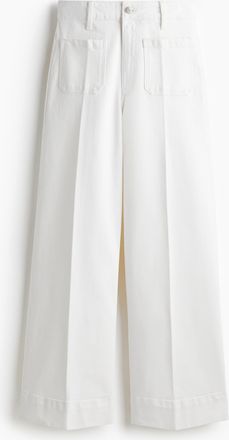H&M Wide High Jeans - White