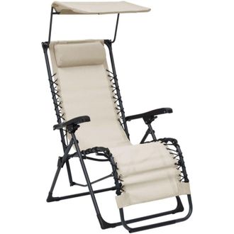 vidaXL Furniture Limited - Tumbona Plegable De Textilene Crema
