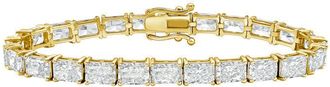 Diana M. Jewels 14kt Yellow Gold 56.00cts Lab Grown East-West Radiant Diamond Tennis Bracelet