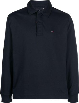 Tommy Hilfiger long-sleeved polo shirt - men - Cotton - L - Blue