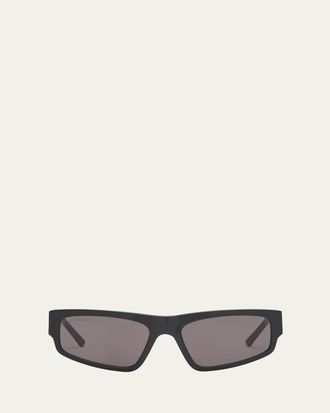 Balenciaga Logo Acetate Rectangle Sunglasses