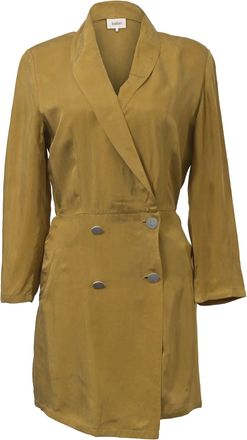 BA&SH Arya Double-breasted Mini Dress in Mustard Yellow Cupro