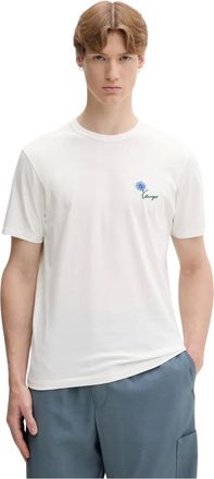 Kenzo Tops, Heren, Wit, XL, Katoen, Tulip Embroidered Slim T-Shirt