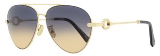 Omega Womens Pilot Sunglasses OM0031H 32W Gold/Blue 61mm