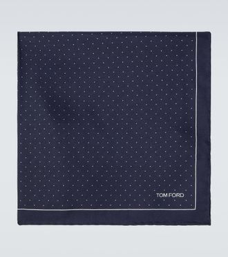 Tom Ford Fazzoletto da taschino in seta con logo a pois