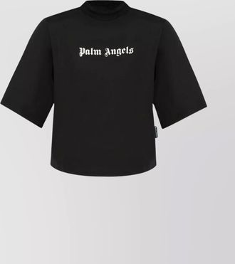 Palm Angels cropped logo cotton t-shirt
