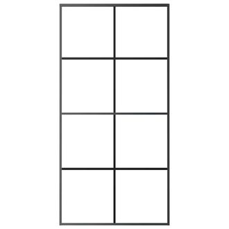 Berkfield Home Sliding Door Black 102.5x205 cm ESG Glass & Aluminium
