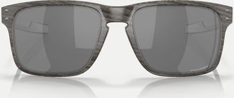 Oakley Holbrook - Occhiali da sole squadrati misti effetto venatura del legno con lenti nere specchiate-Marrone