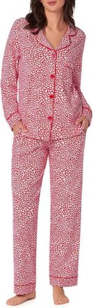 Bedhead Pajamas Bursting With Love Long Sleeve Pajama Set In Red/white