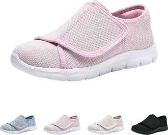 Generic Extra Wide Fit Diabetic Shoes for Womens Easy Close Adjustable Orthopedic Slippers Casual Lightweight Walking Shoe Breathable Flat Heel Soft Sole Shoe