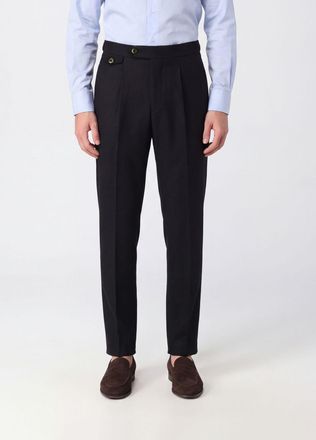 Pantaloni Torino Straight Fit Wool and Cashmere Sartorial Trousers