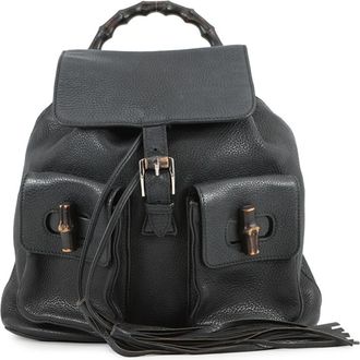 Gucci Black Leather Backpack Handbag (Pre-Owned)