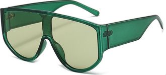 Generic Mens Outdoor Large Frame Sunglasses Womens Sports Commuter Sun Glasses(Green)
