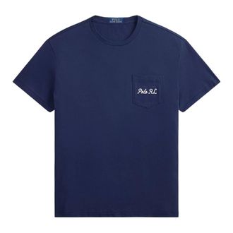 Ralph Lauren T-Shirts, male, Blue, Size: XL Polo Bear Pocket T-shirt