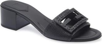 Fendi Baguette Slide Sandal in Nero at Nordstrom, Size 40.5