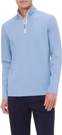 Bugatchi Quarter Zip Performance Pullover in Air Blue at Nordstrom, Size Xx-Large