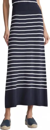 Lafayette 148 New York Stripe Skirt In Ink Multi