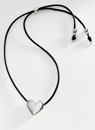 BaubleBar Millie Bubble Heart Pendant Cord Necklace