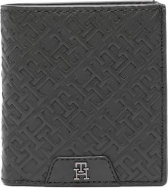 Tommy Hilfiger embossed-monogram leather wallet - men - Polyester/Calf Leather - One Size - Black