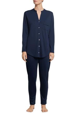 Hanro Pure Essence Pajamas in Deep Navy at Nordstrom, Size X-Small