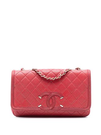 Chanel 2016-2017 Medium Quilted Caviar CC Filigree Flap shoulder bag - women - Caviar Leather - One Size - Red
