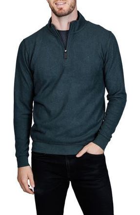 Tailorbyrd Quarter Zip Cozy Knit Pullover in Hunter Green Heather at Nordstrom Rack, Size X-Large