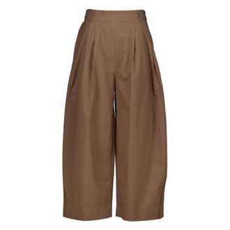 Zenggi Wide Trousers, female, Brown, Size: S Zenggi Poplin Jody Pants Pantalons Bruin X05-1025 631