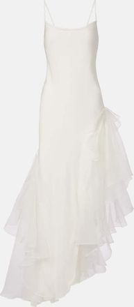 Sir. Bridal - Abito midi Sage Flounce in seta