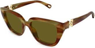 Chlo&eacute; Cat Eye Zonnebril - Dames - Accessoires - Bruin - Maat: 53 MM Nylon