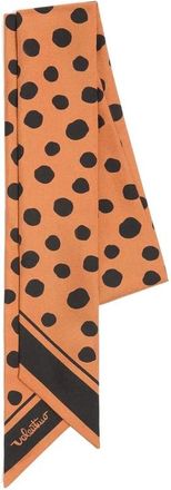 Valentino Garavani Silky Scarves, female, Orange, Size: ONE SIZE Dalmatian Polka Dot Silk Bandeau Scarf