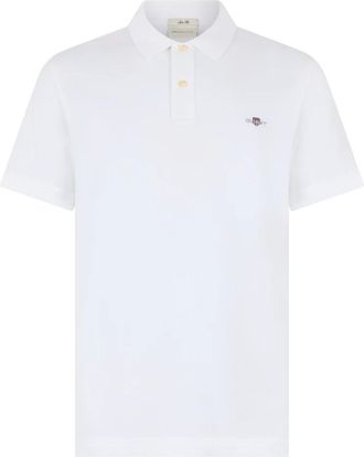 GANT Polo Shirts, male, White, Size: XL Slim Shield SS Pique Polo