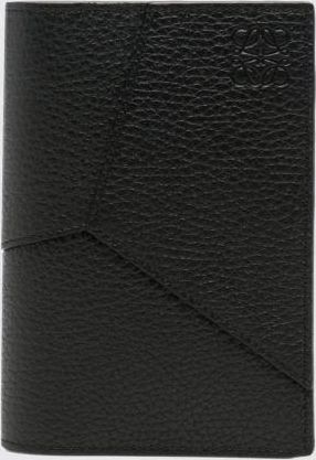 Loewe Grained Leather Bifold Card Holder with Embossed Logo and Five Slots