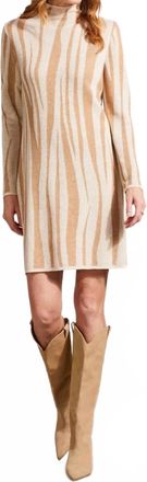Tribal Fannie Funnel Neck Jacquard Mini Sweater Dress In Beige