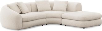 Castlery Fable Single Arm Sectional Sofa Right Facing Customized, (Performance Boucle) Cream, Spill Resistant, Ultra Deep Seats for Sofas, Castlery Brand